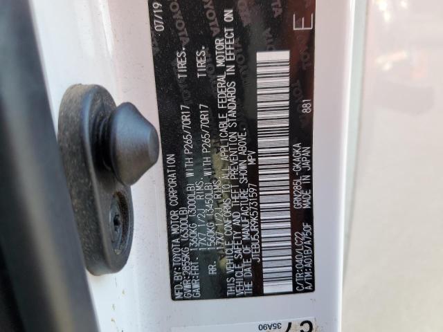 2019 TOYOTA 4RUNNER SR - JTEBU5JR9K5731597