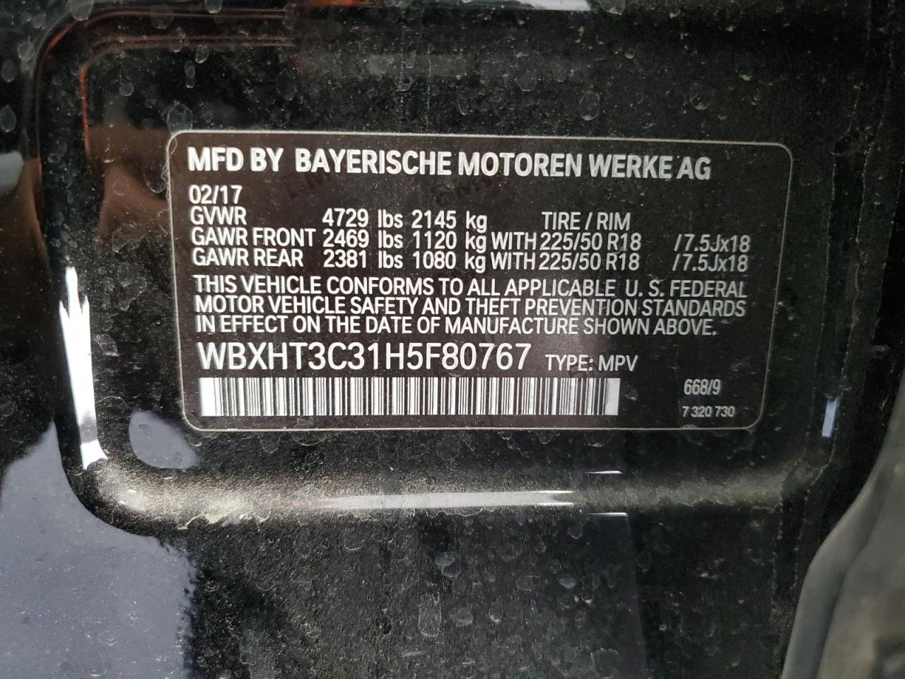 Lot #2996914113 2017 BMW X1 XDRIVE2