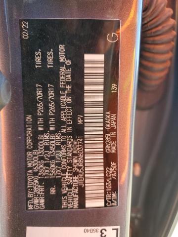 2022 TOYOTA 4RUNNER SR - JTERU5JR8N6037741