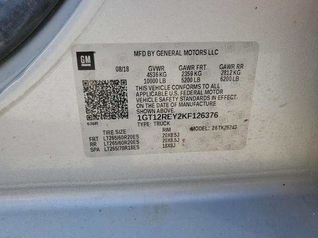 2019 GMC SIERRA K25 - 1GT12REY2KF126376
