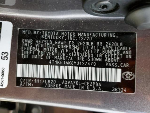 VIN 4T1K61AK8MU427479 2021 Toyota Camry, Xse no.12