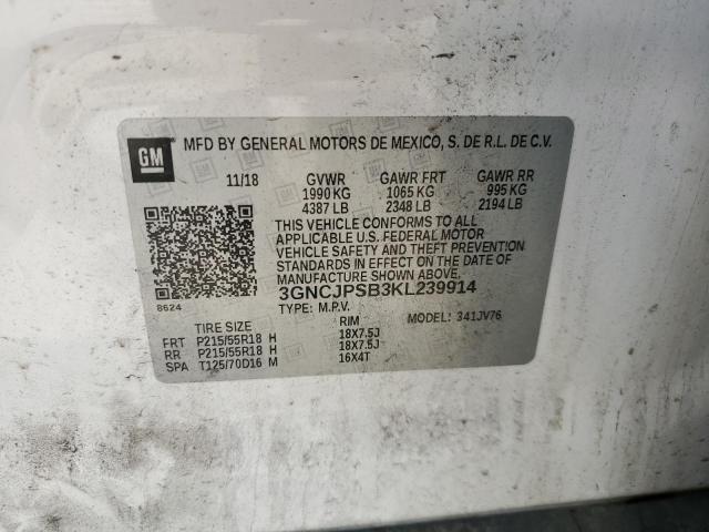 2019 CHEVROLET TRAX 1LT - 3GNCJPSB3KL239914