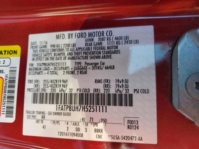 VIN 1FATP8UH7H5251111 2017 FORD ALL MODELS no.13