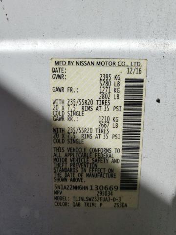 2017 NISSAN MURANO S - 5N1AZ2MH6HN130669