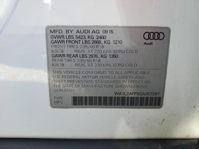 2016 AUDI Q5 PREMIUM - WA1L2AFP9GA057281