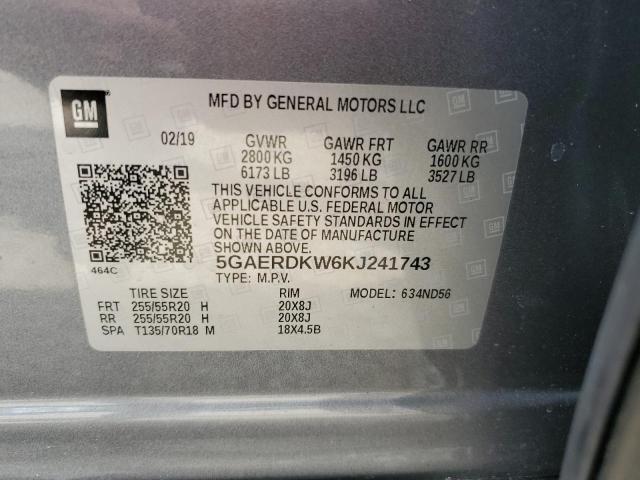 2019 BUICK ENCLAVE AV - 5GAERDKW6KJ241743