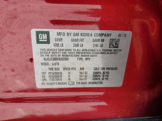 2015 BUICK ENCORE - KL4CJCSB5FB202589