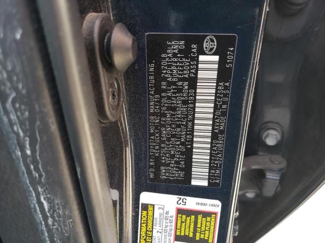 2019 TOYOTA CAMRY L - 4T1B11HK1KU781930