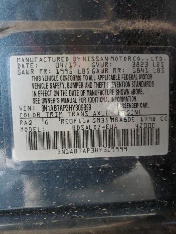 2017 NISSAN SENTRA S - 3N1AB7AP3HY309999