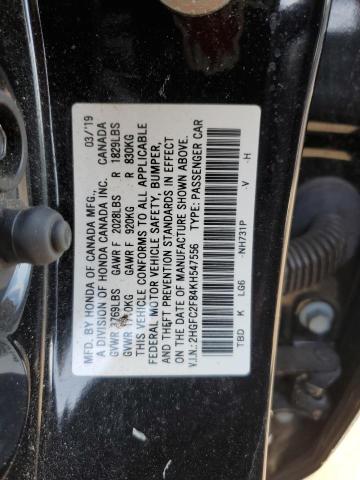2019 HONDA CIVIC SPOR 2HGFC2F84KH547556