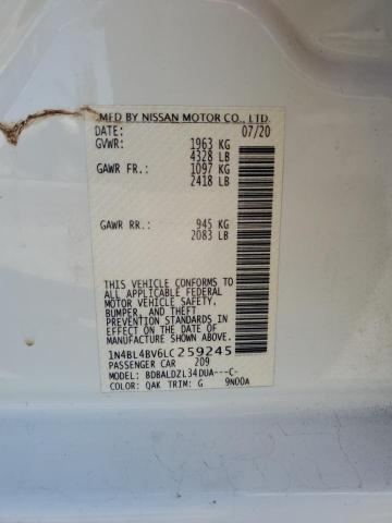 VIN 1N4BL4BV6LC259245 2020 Nissan Altima, S no.12