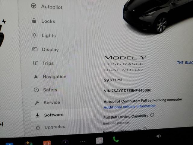 VIN 7SAYGDEE6NF445686 2022 Tesla MODEL Y no.9