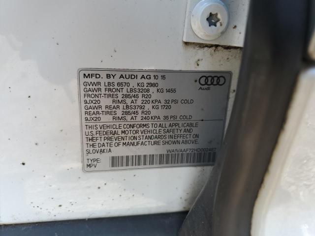 VIN WA1VAAF72HD002487 2017 Audi Q7, Prestige no.13