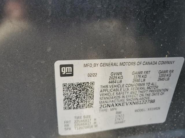 2022 CHEVROLET EQUINOX LT - 2GNAXKEVXN6122788
