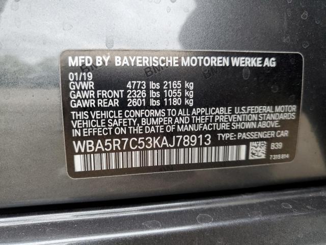 VIN WBA5R7C53KAJ78913 2019 BMW 3 Series, 330XI no.12