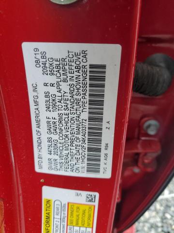2019 HONDA ACCORD SPO - 1HGCV2F34KA033772