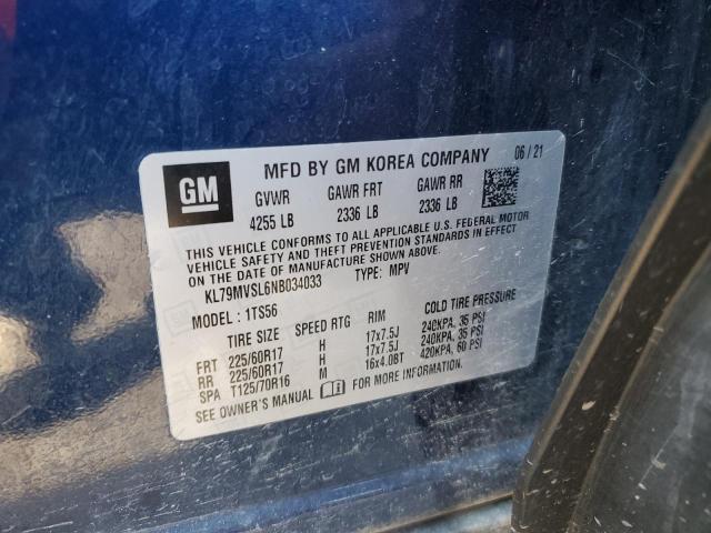 2022 CHEVROLET TRAILBLAZE - KL79MVSL6NB034033