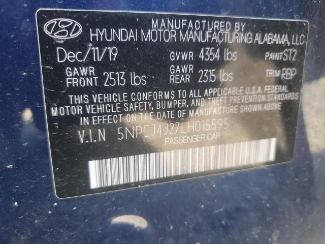 VIN 5NPEJ4J27LH015595 2020 Hyundai Sonata, Sel Plus no.12