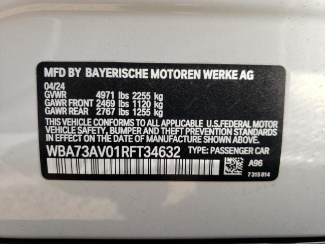 VIN WBA73AV01RFT34632 2024 BMW 4 Series, 430XI Gran... no.12