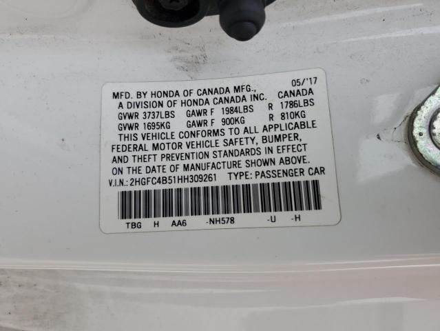 2017 HONDA CIVIC LX - 2HGFC4B51HH309261
