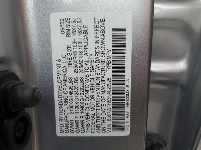 VIN 5J6RW1H53NA020928 2022 Honda CR-V, EX no.13