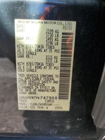 2015 NISSAN FRONTIER S - 1N6AD0FR7FN747988