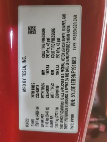 2022 TESLA MODEL 3 - 5YJ3E1EB9NF191683