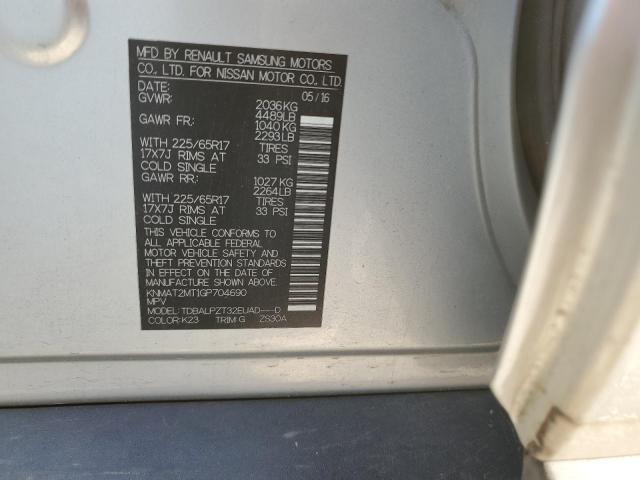 2016 NISSAN ROGUE S/SL KNMAT2MT1GP704690