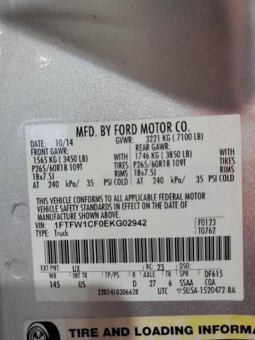 VIN 1FTFW1CF0EKG02942 2014 Ford F-150, Supercrew no.12