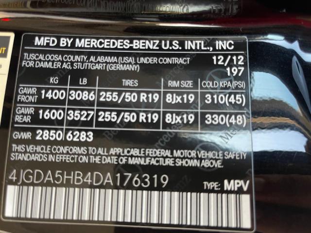 VIN 4JGDA5HB4DA176319 2013 Mercedes-Benz ML-Class, ... no.10