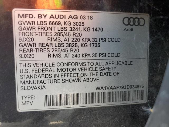 VIN WA1VAAF79JD034875 2018 Audi Q7, Prestige no.12