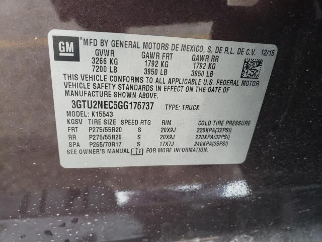 2016 GMC SIERRA K15 - 3GTU2NEC5GG176737