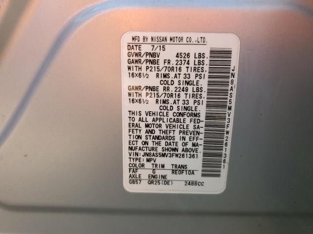 2015 NISSAN ROGUE SELE - JN8AS5MV3FW261361