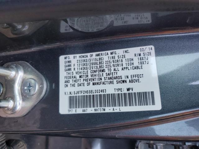 VIN 5J6TF2H55EL002463 2014 Honda Crosstour, Exl no.12