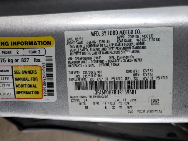 VIN 3FA6P0H78HR159681 2017 Ford Fusion, SE no.12