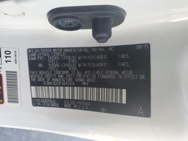 VIN 5TDKK3DC9FS645924 2015 Toyota Sienna, LE no.13