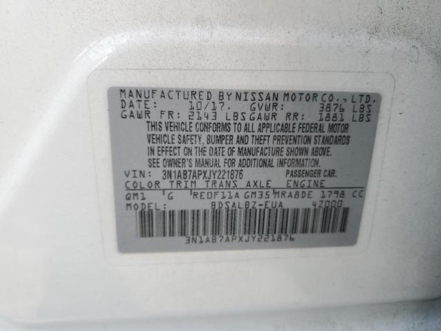 2018 NISSAN SENTRA S - 3N1AB7APXJY221876