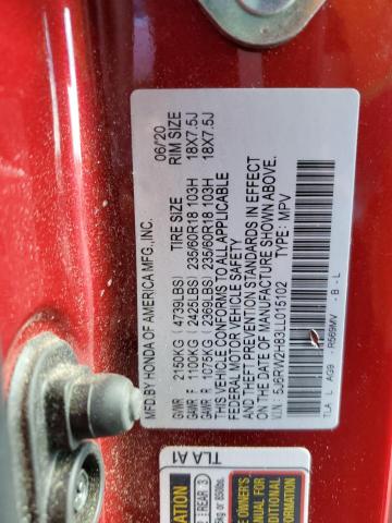 2020 HONDA CR-V EXL - 5J6RW2H83LL015102