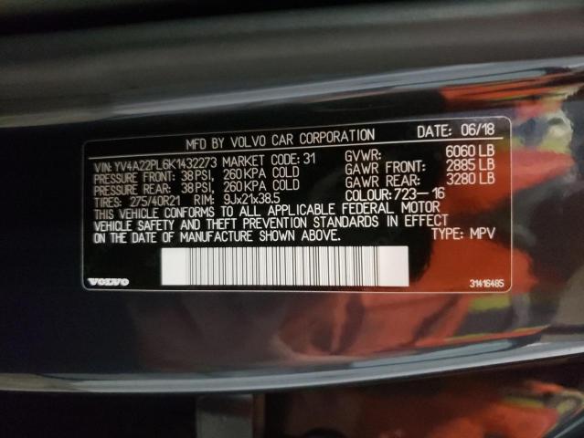 2019 VOLVO XC90 T6 IN - YV4A22PL6K1432273