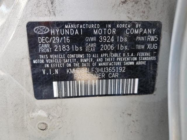2017 HYUNDAI ELANTRA SE - KMHD84LF3HU365192