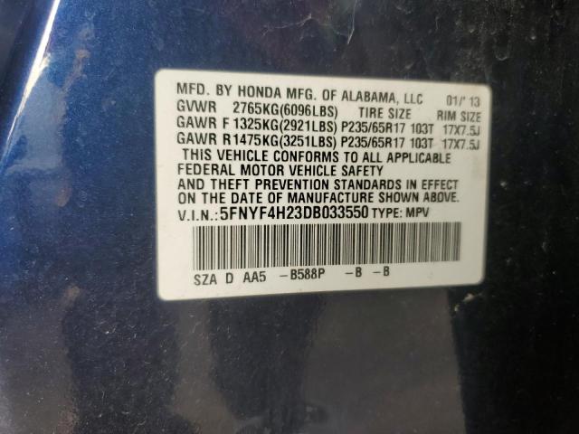 VIN 5FNYF4H23DB033550 2013 Honda Pilot, LX no.13