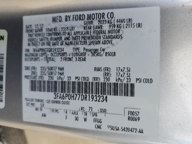 VIN 3FA6P0H77DR193234 2013 Ford Fusion, SE no.12