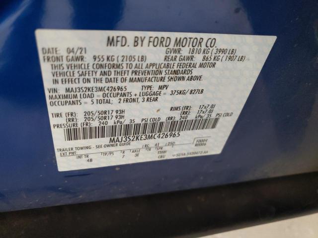 2021 FORD ECOSPORT T - MAJ3S2KE3MC426965