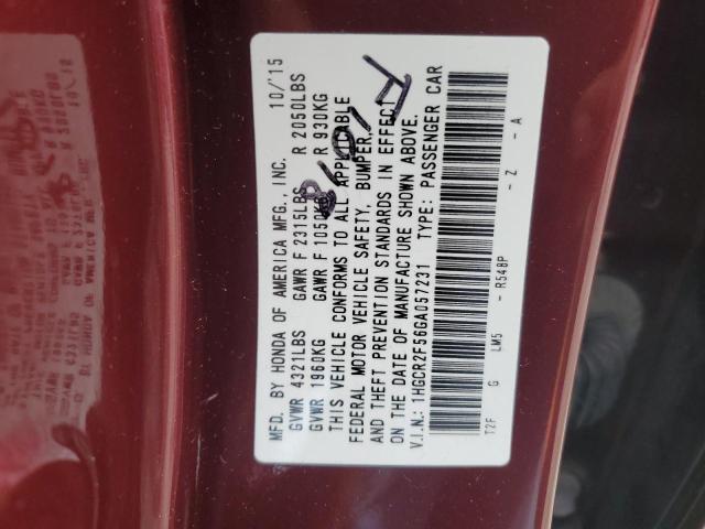 VIN 1HGCR2F56GA057231 2016 Honda Accord, Sport no.12