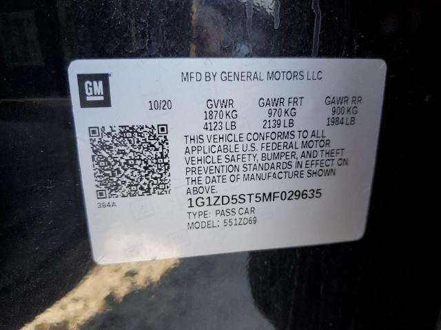 2021 CHEVROLET MALIBU LT - 1G1ZD5ST5MF029635