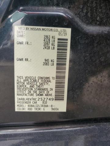 2019 NISSAN ALTIMA SL - 1N4BL4EV7KC252749