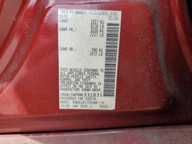 2017 NISSAN ALTIMA 2.5 - 1N4AL3AP9HN331835