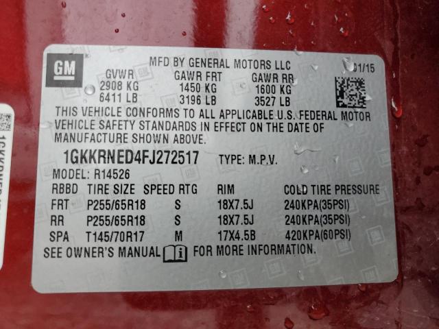 2015 GMC ACADIA SLE - 1GKKRNED4FJ272517