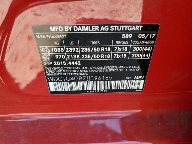 VIN WDCTG4GB7JJ396165 2018 Mercedes-Benz GLA-Class,... no.12