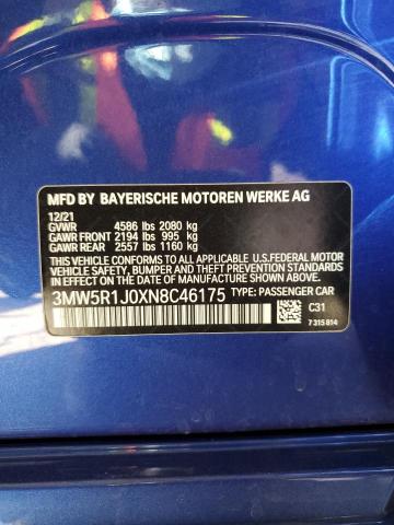 VIN 3MW5R1J0XN8C46175 2022 BMW 3 Series, 330I no.12